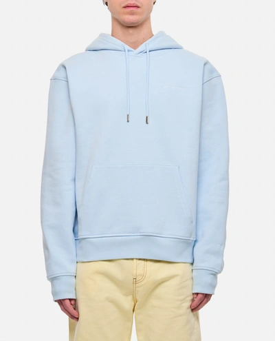 Shop Jacquemus Brode Cotton Sweatshirt In Light Blue 2
