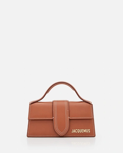 Shop Jacquemus Le Bambino Leather Top Handle Bag In Light Brown 2