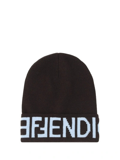 Shop Fendi Beanie Hat In Nero