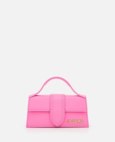 Shop Jacquemus Le Bambino Leather Top Handle Bag In Neon Pink