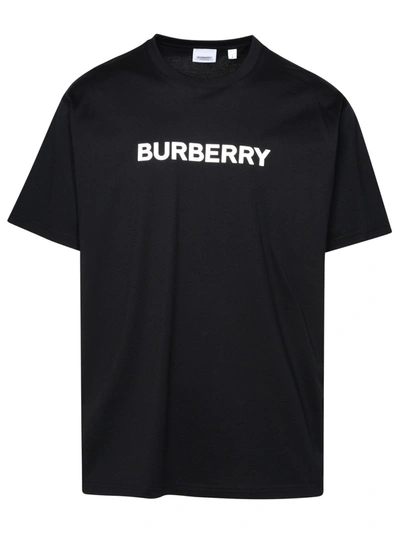 Shop Burberry Black Cotton T-shirt In Nero