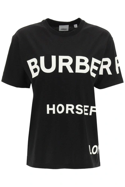 Shop Burberry Horseferry Printed Oversized T-shirt In Nero
