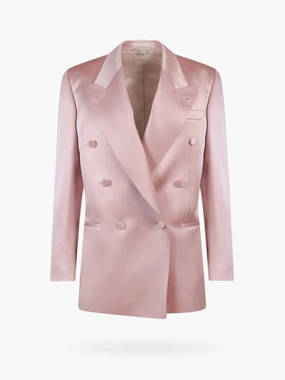 Shop Gucci Silk Duchesse Jacket In Rosa