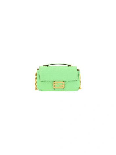 Shop Fendi Baguette Shoulder Bag In Verde
