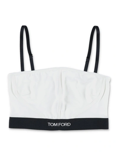 Shop Tom Ford Modal Signature Bra In White
