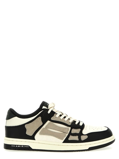 Shop Amiri Skel Sneakers In White/black