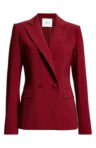 Shop Aknvas Arken Double Breasted Blazer In Bordeaux