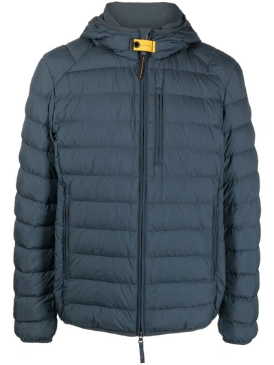Shop Parajumpers Last Minute  - Hooded Down Jacket Clothing In Blue