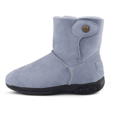 Shop Therafit Audrey Womens Faux Suede Ankle Booties In Blue