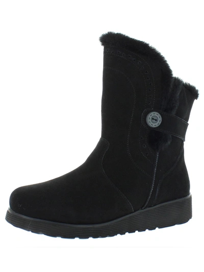 Shop Skechers Keepsake Wedge Womens Suede Mid-calf Winter Boots In Black