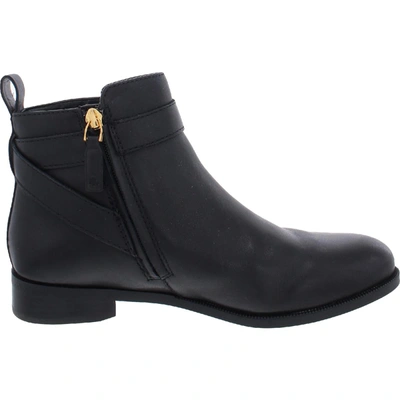 Shop Lauren Ralph Lauren Bonne Womens Leather Ankle Booties In Black