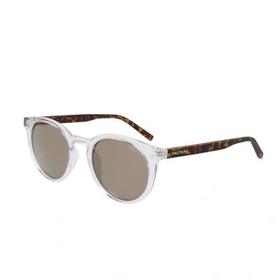Shop Nautica Mens Round Sunglasses In White