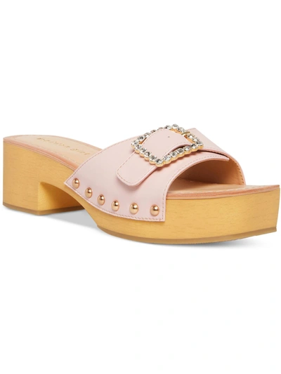 Shop Madden Girl Anikka Womens Faux Leather Rhinestone Slide Sandals In Multi
