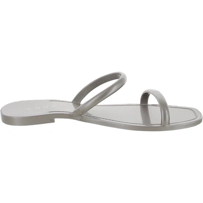 Shop Aqua Womens Metallic Slip On Jelly Sandals In Grey