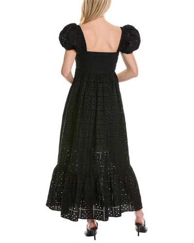 Shop Ganni Broderie Anglaise Maxi Dress In Black