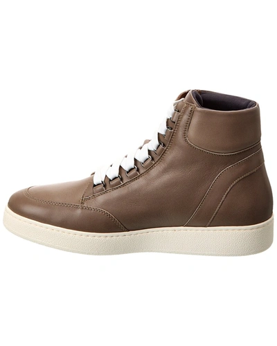 Shop Aquatalia Pete Weatherproof Leather Sneaker In Brown