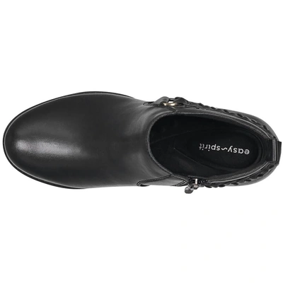 Easy Spirit Roslyn Womens Leather Braided Booties In Black
