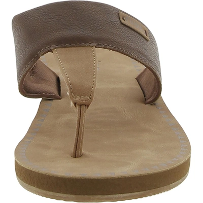 Shop Flojos Grace Womens Faux Leather Thong Slide Sandals In Brown
