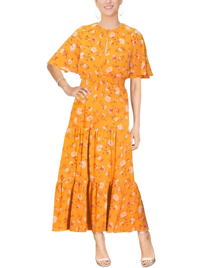 Shop Rachel Rachel Roy Womens Chiffon Smocked Maxi Dress In Multi