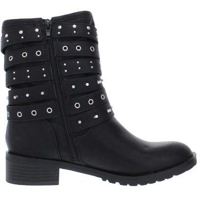 Shop Fergalicious By Fergie Fantom Womens Faux Leather Embellished Mid-calf Boots In Black