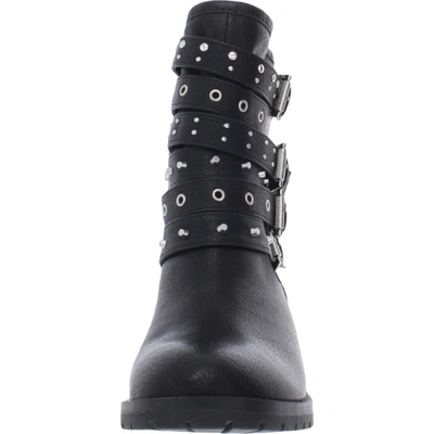 Shop Fergalicious By Fergie Fantom Womens Faux Leather Embellished Mid-calf Boots In Black