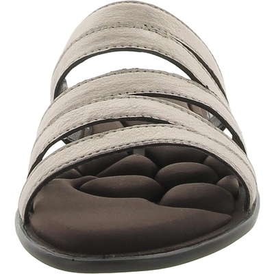Shop Eastland Phoebe Womens Leather Open Toe Slide Sandals In Gold