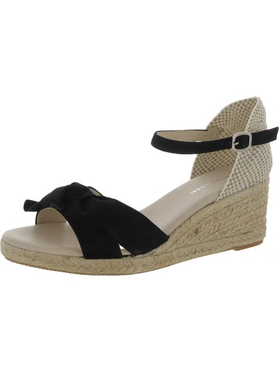 Shop Eric Michael Gwenith Womens Leather Wedge Espadrille Heels In Black
