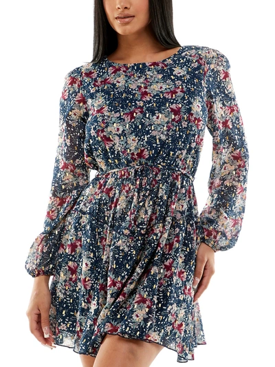 Shop Speechless Juniors Womens Floral Short Mini Dress In Multi
