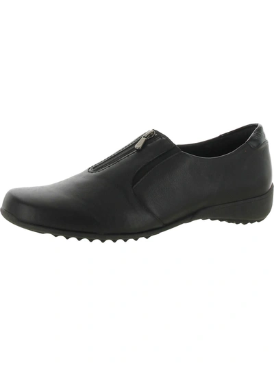 Munro American Berkley Womens Leather Solid Wedge Heels In Black