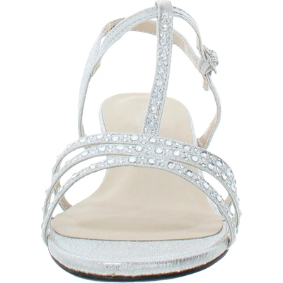 Shop Benjamin Walk Hailey Womens Dressy Open Toe Ankle Strap In Silver