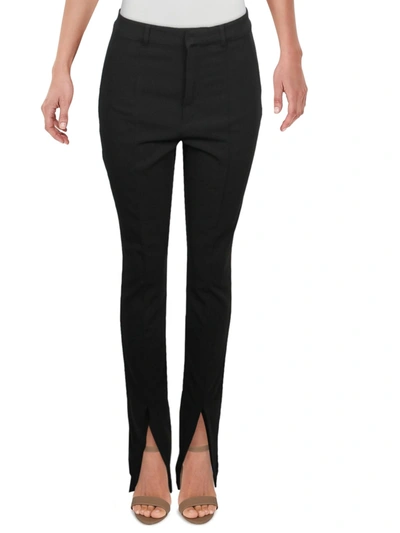 Shop Danielle Bernstein Womens Slit Leg Slim Fit Pants In Black