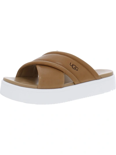 Ugg Zayne Crossband Womens Leather Open Toe Platform Sandals In Multi