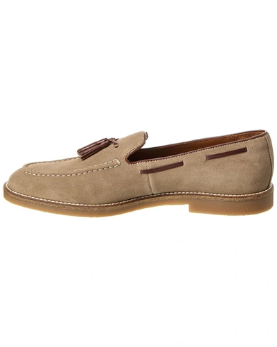 Shop Aquatalia Sandro Weatherproof Suede & Leather Loafer In Beige