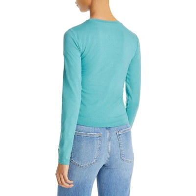 Shop Atm Anthony Thomas Melillo Womens Pima Cotton Banded Bottom T-shirt In Blue