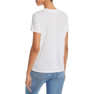 Shop Goldie Womens Pima Cotton Whipstitch Trim T-shirt In White