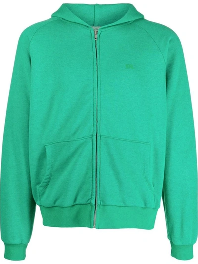 Shop Erl Unisex Zipped Fleece Hoodie Jersey Clothing In 1 Green