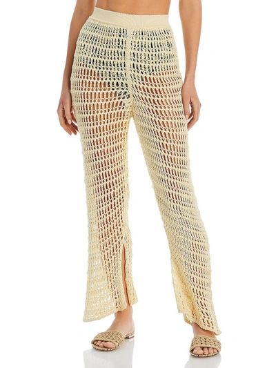 Shop Haight Olivia Womens Crochet Pants Cover-up In Yellow
