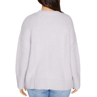 Shop Sanctuary Plus Womens Ribbed Pullover Sweater In Purple