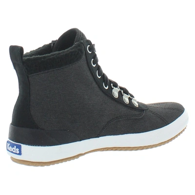Shop Keds Scout Womens Faux Fur Ankle Winter Boots In Black