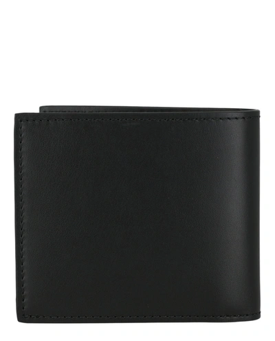 Shop Moschino Logo Leather Bi-fold Wallet In Black