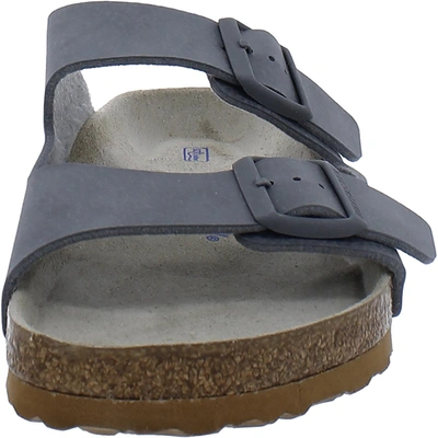 Shop Birkenstock Womens Leather Footbed Slide Sandals In Multi