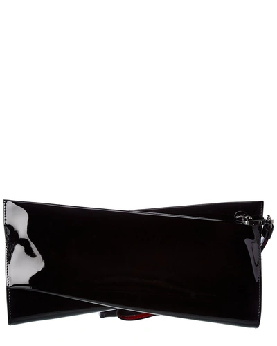 Shop Christian Louboutin Loubitwist Patent Clutch In Black