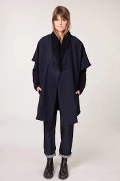 Shop Les Prairies De Paris Coat Clothing In Marine