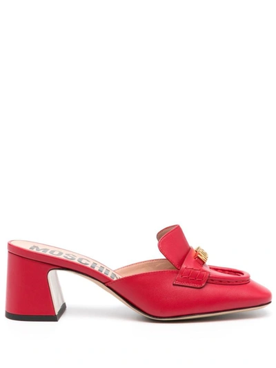 Shop Moschino Sandals In Red