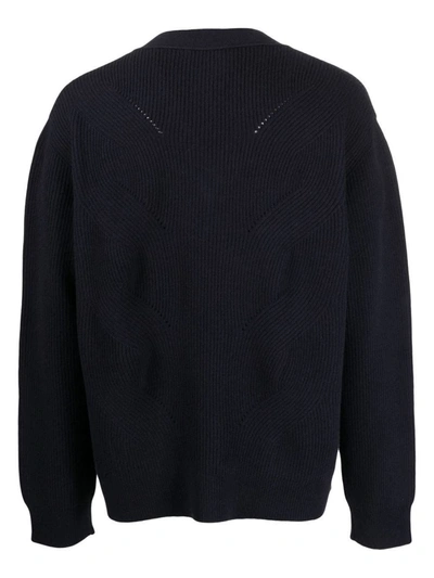 Shop Paura Venezia V-neck Sweater Clothing In 423 Dark Blue