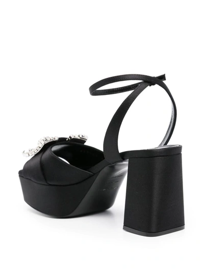Sergio Rossi Square-headed High-heeled Sandals In Black