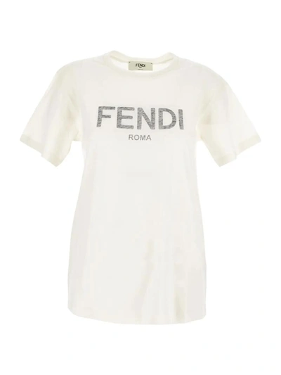 Shop Fendi Jersey T-shirt In A Penelope Milk