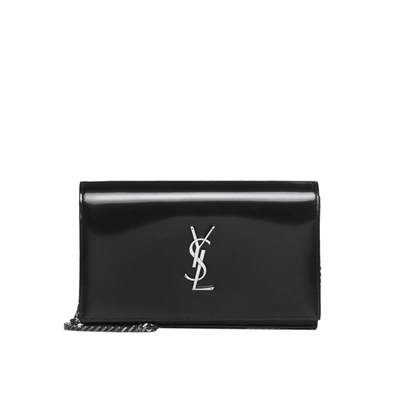 Shop Saint Laurent Cassandre Wallet Bag In Black
