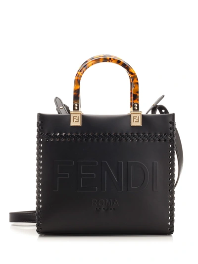 Shop Fendi Small Sunshine Bag In Black