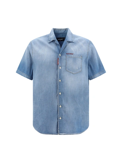Shop Dsquared2 Shirt In Blu Denim